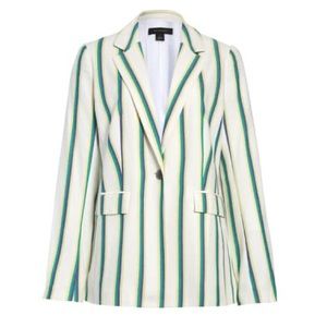 Halogen Stripe Blazer in ivory green purpl…